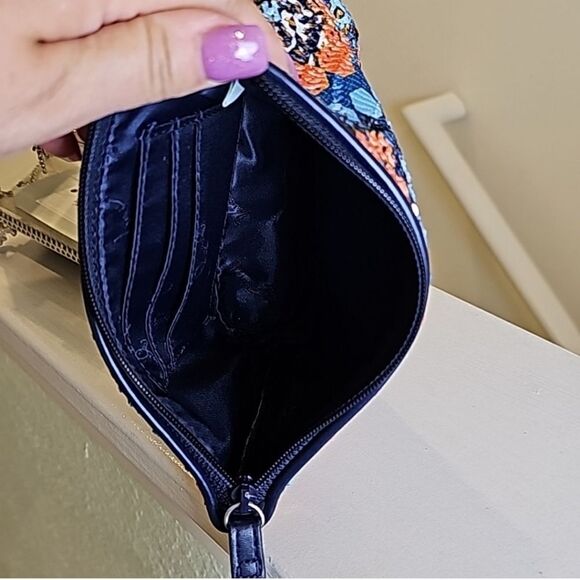 #437 Vera Bradley Sparkle Wristlet Marrakesh Beads NavyOrange Light Blue - Picture 6 of 7